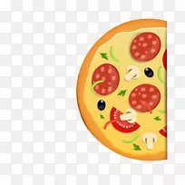 意大利比萨饼菜单模板-半匹萨