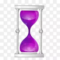 沙漏时钟创意时间-紫色创意沙漏