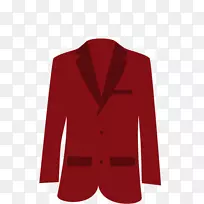 夹克衫红肩燕尾服式样红西装