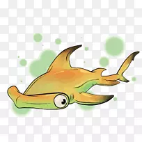 锤头鲨动画剪辑艺术-扁鲨