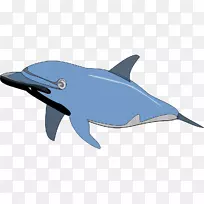 旋转海豚宽吻海豚剪贴画-蓝色海豚