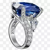 订婚戒指van Cleef&Arpels蓝宝石珠宝真钻石蓝宝石戒指产品