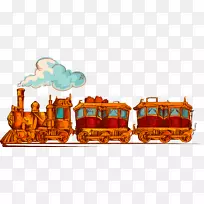火车蒸汽机车图.复古列车