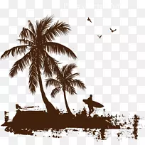 印花t恤椰子槟榔科海滩椰子树