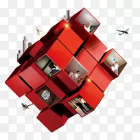 魔方-创意房地产立方体盒