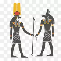 埃及金字塔古埃及古史埃及壁画狼和鹰神
