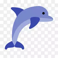 普通宽吻海豚短喙普通海豚图库溪儿童英语学习图标-蓝色海豚