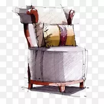 椅子水彩画沙发漆