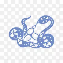蛇十二生肖占星术新年剪纸蛇