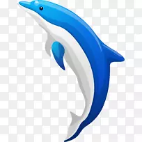 普通宽吻海豚图库溪卡通蓝海豚