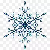 雪花晶形-蓝色雪花