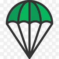 降落伞可伸缩图形降落伞图标-绿色降落伞