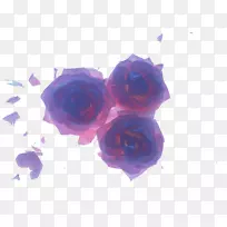 海滩玫瑰蓝花瓣壁纸-银色玫瑰