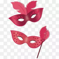 面具化妆舞会-红色嘉年华派对面具