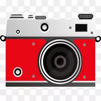 数码相机自拍棒红复古数码相机