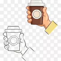 咖啡摄影插图.卡通咖啡杯