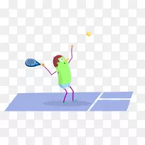 商标网球插图.卡通网球运动员HD扣材料