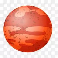 火星.手绘红色行星