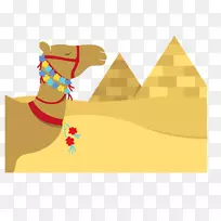 埃及金字塔-骆驼插图-绘制金字塔骆驼