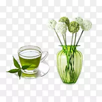 绿茶冰沙丝食品花瓶