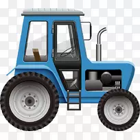 拖拉机免费插图.蓝色拖拉机设计材料