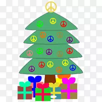 艺术中的圣诞和平象征圣诞树剪贴画