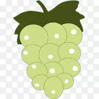 葡萄绿色剪贴画-绿色简洁葡萄