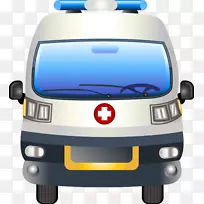卡通医药汽车设计图标-手绘救护车元素