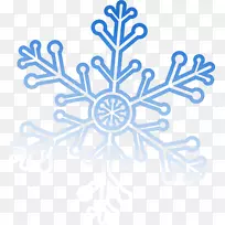 雪花剪贴画-美丽的蓝色雪花