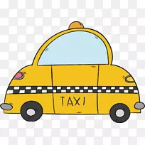 出租车图标-黄色可爱出租车