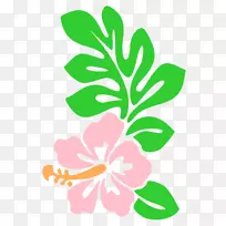 夏威夷卡通剪贴画-夏威夷花卉卡通