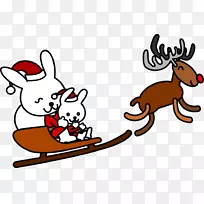 圣诞老人驯鹿圣诞号码债券工作表-圣诞老人的驯鹿剪贴画
