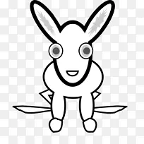 白兔剪贴画-兔线艺术