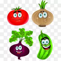 蔬菜卡通画夹艺术.卡通洋葱番茄蔬菜