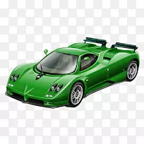 跑车Pagani Zonda Enzo法拉利壁纸-绿色跑车