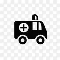 救护车苹果图标图片格式图标-扁平黑色救护车图标