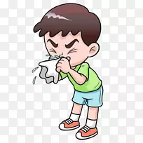 普通感冒皇室免费剪贴画卡通插图婴儿发烧流鼻涕