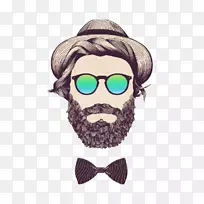 潮人版税-免费插图-留着胡子的男人形象