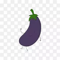 卡通茄子插图-紫色卡通茄子