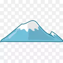 雪山卡通画-卡通蓝色雪山顶