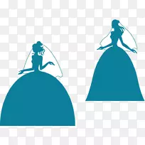 婚礼邀请结婚礼服新娘剪影-手绘新娘婚纱