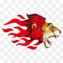 狮子豹T恤车贴-狮子涂鸦