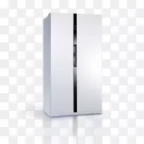冰箱家用电器.白色现代极简式门式冰箱