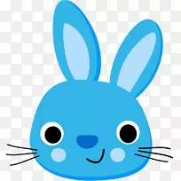 复活节兔子兔蓝剪贴画-免费兔子图片