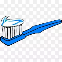 牙刷牙膏夹艺术牙膏
