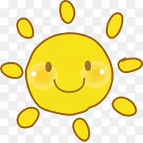 笑脸图标-手绘黄色笑脸太阳
