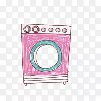 洗衣机烘干机图解.红色洗衣机插图
