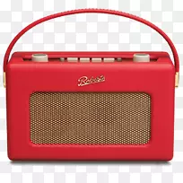 罗伯茨无线电数字音频广播数字无线电调频广播.红色收音机