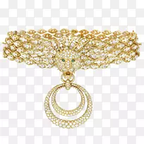 耳环珠宝，面包车和Arpels珠宝设计宝石项链