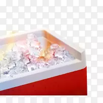 冰箱冰立方家用电器-透明冰红色冰箱